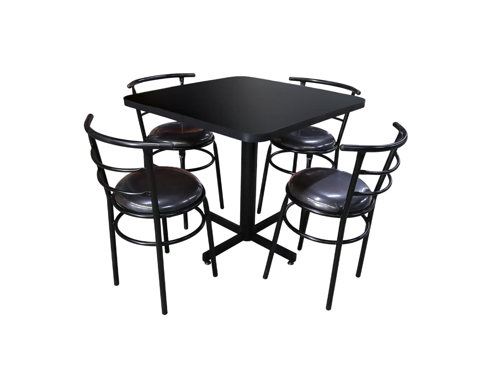 Conjunto Modelo Chabeli Negro Mate - estándar 4 sillas