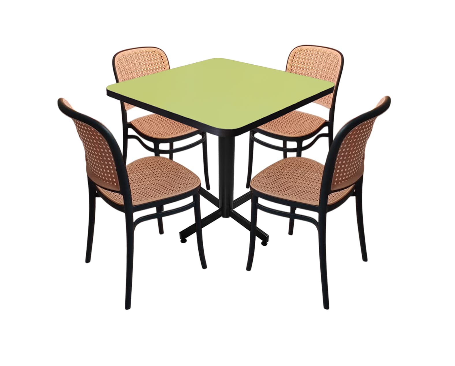 Conjunto Modelo Tulum Verde Manzana - estándar 4 sillas