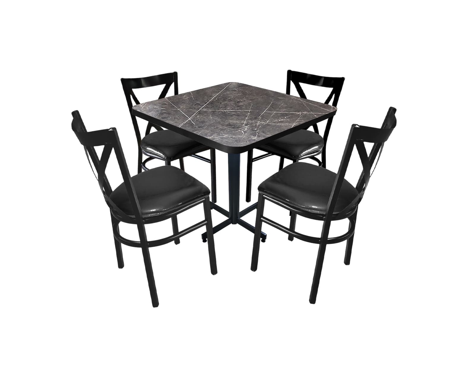 Conjunto Modelo Roma Gris Carrara - estándar 4 sillas
