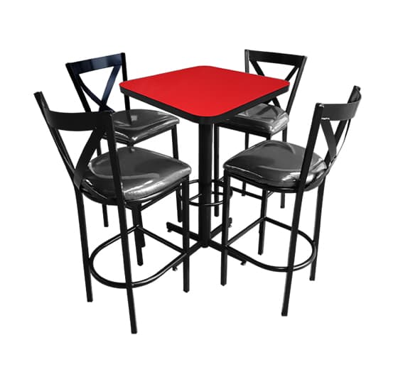 Conjunto Periquero Modelo Roma Rojo - 4 bancos