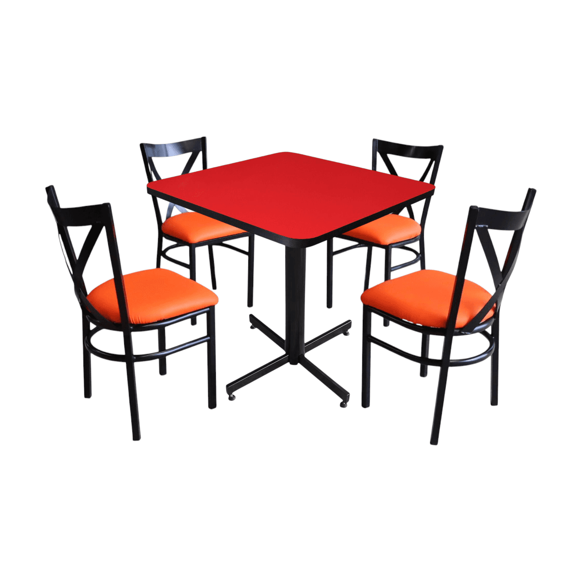 Conjunto Modelo Roma Rojo Liso Brillante - estándar 4 sillas view 2