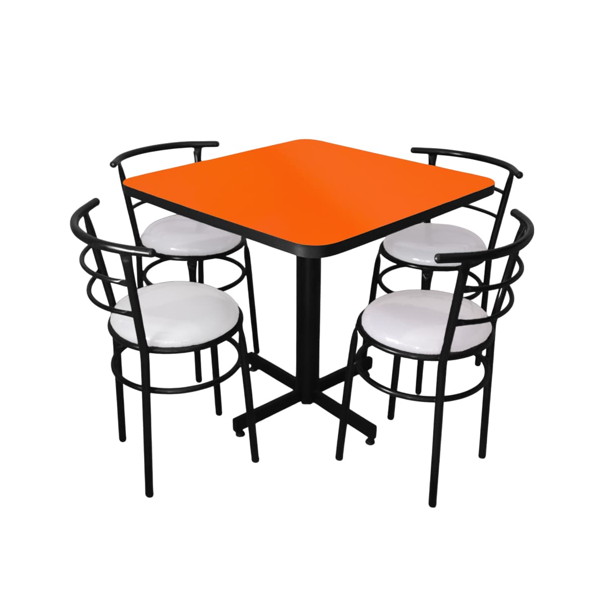 Conjunto Modelo Chabeli Naranja Liso - estándar 4 sillas