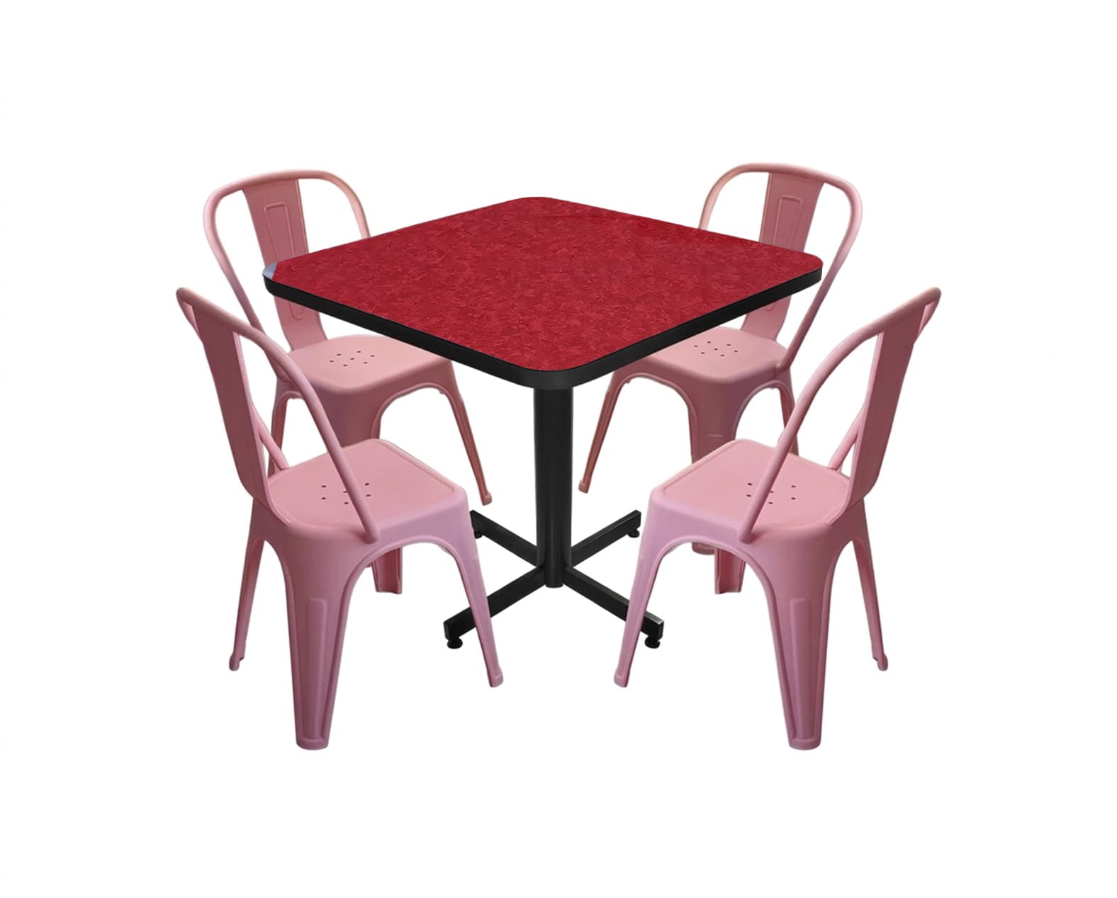 Conjunto Modelo Tolix Rojo Traventino - estándar 4 sillas view 3