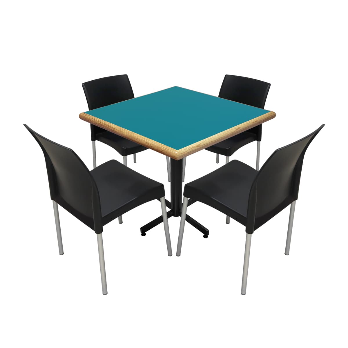 Conjunto Modelo Hit Turquesa - estándar 4 sillas