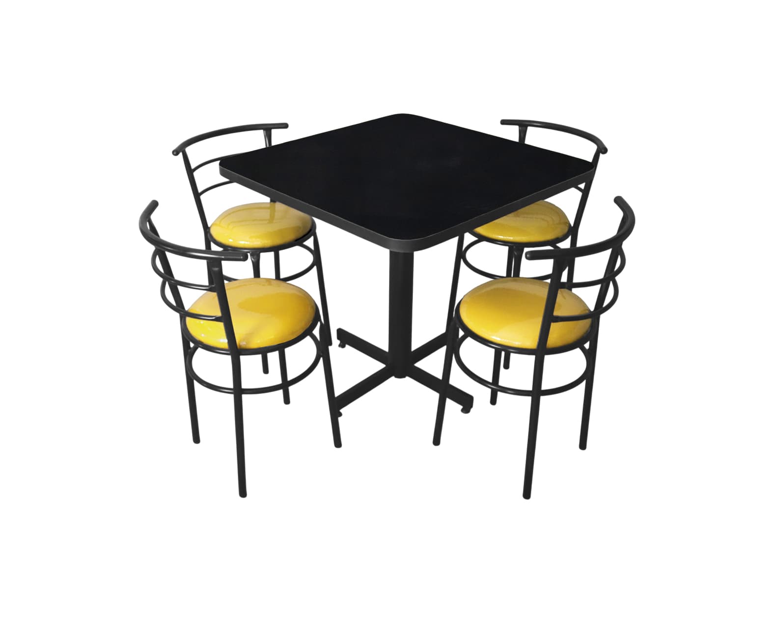 Conjunto Modelo Chabeli Negro Brillante - estándar 4 sillas view 5
