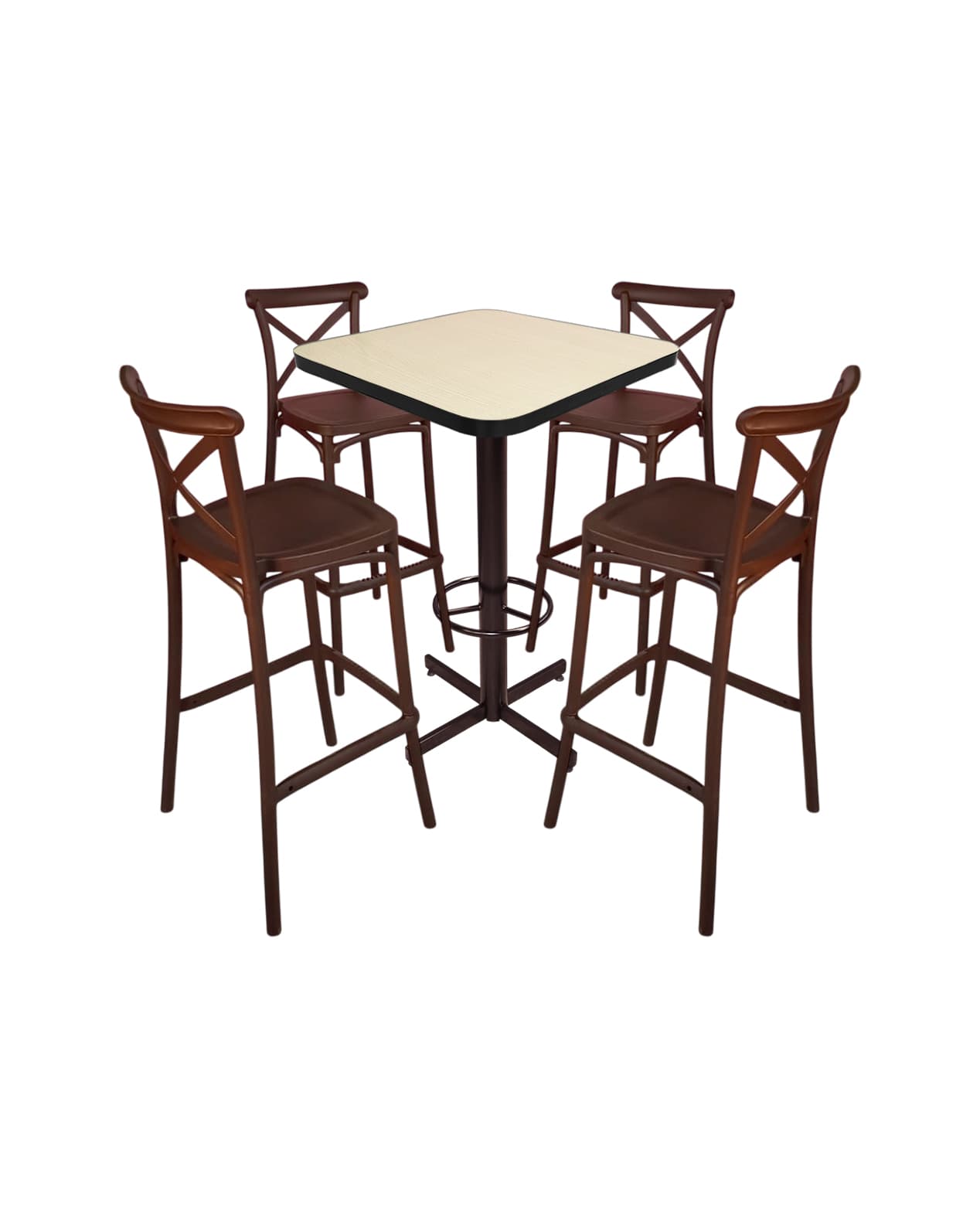 Conjunto Periquero Modelo Crossback Malta Brillante - 4 bancos view 2