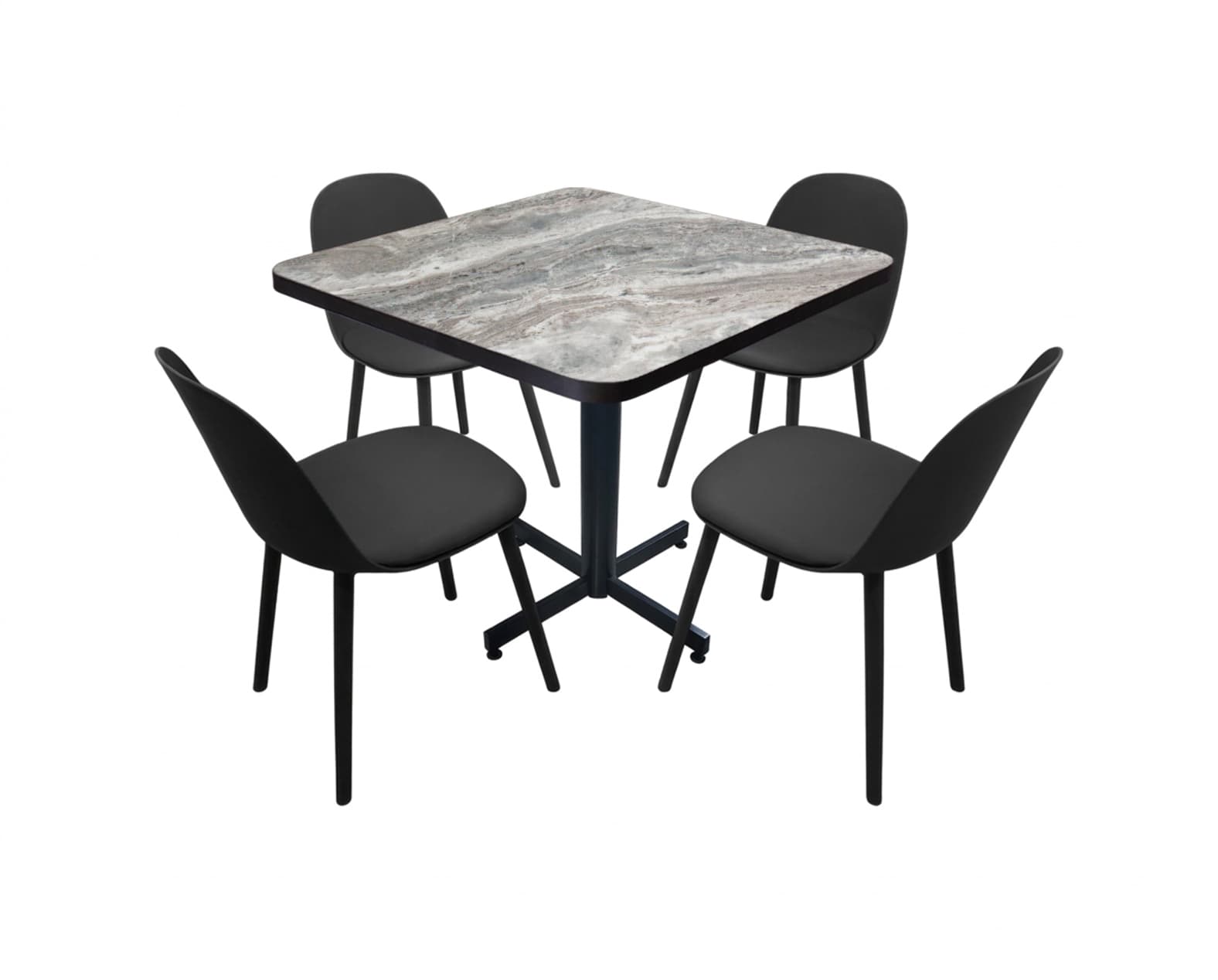 Conjunto Modelo Nova Marmol Gris - estándar 4 sillas
