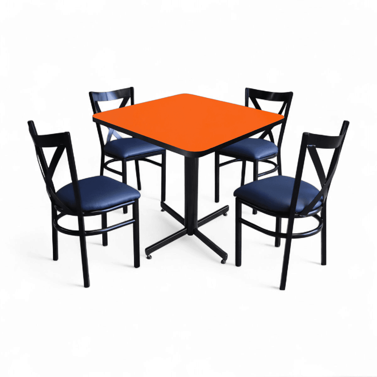 Conjunto Modelo Roma Naranja Liso - estándar 4 sillas view 3