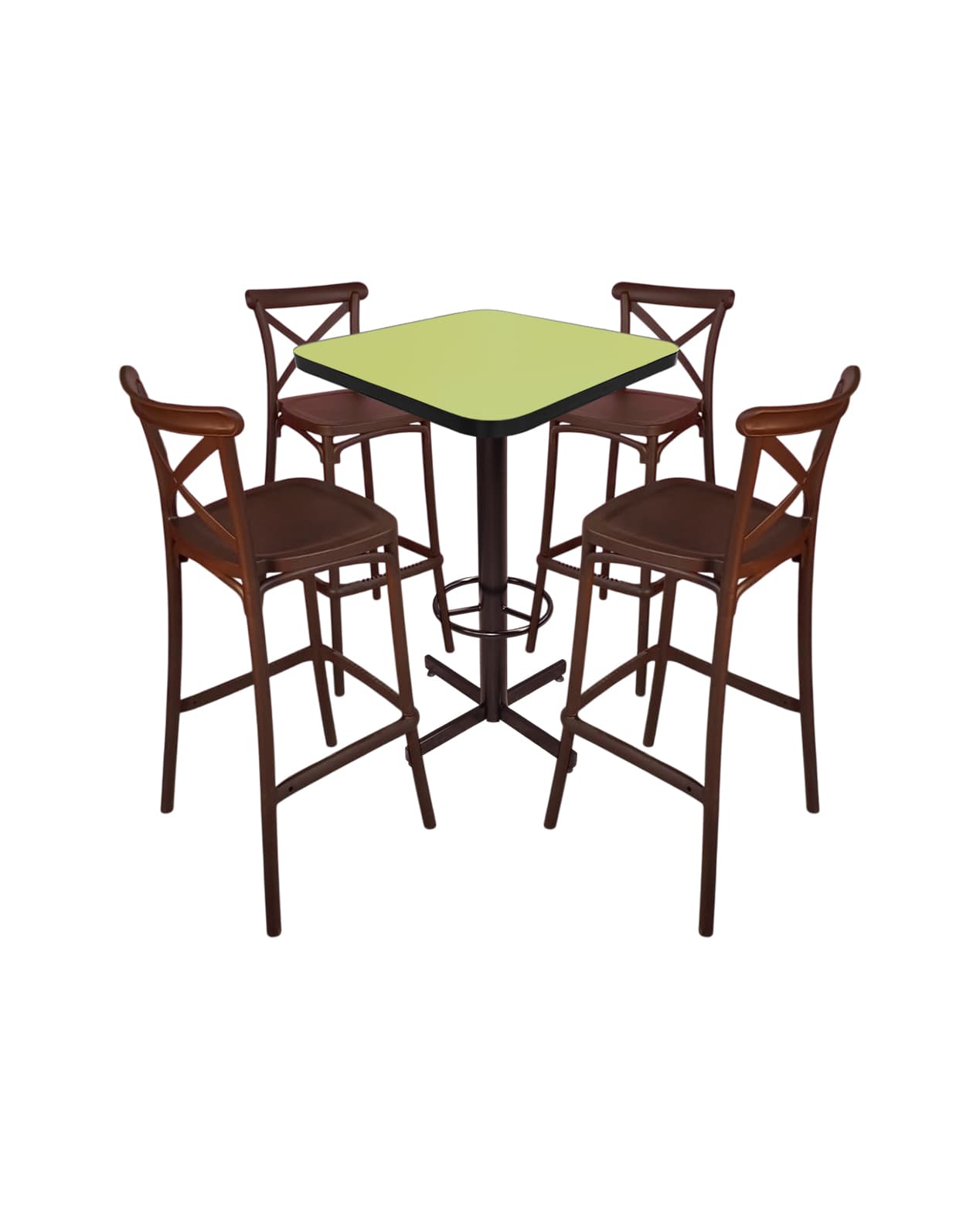 Conjunto Periquero Modelo Crossback Verde Manzana- 4 bancos view 2