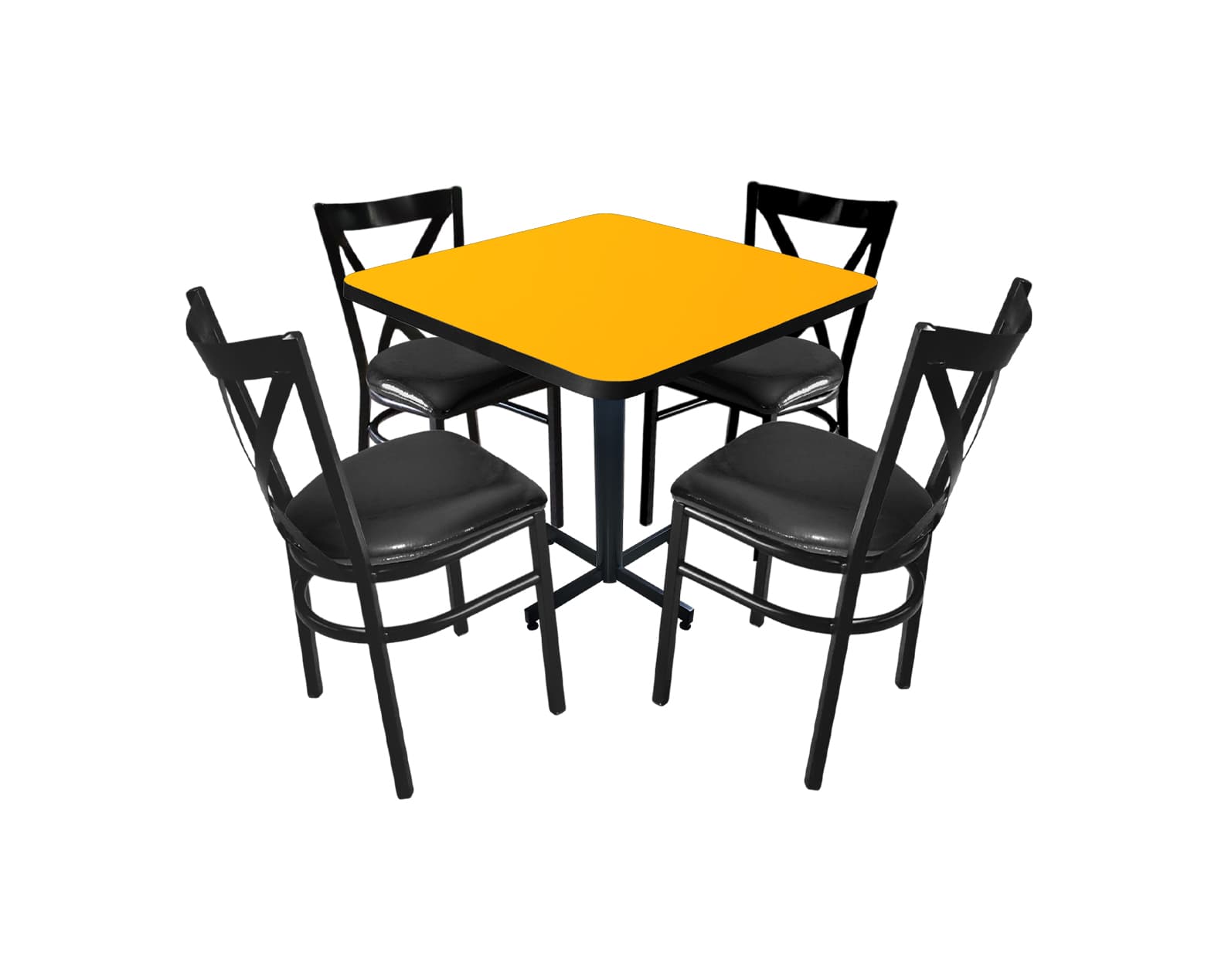 Conjunto Modelo Roma Amarillo Liso - estándar 4 sillas