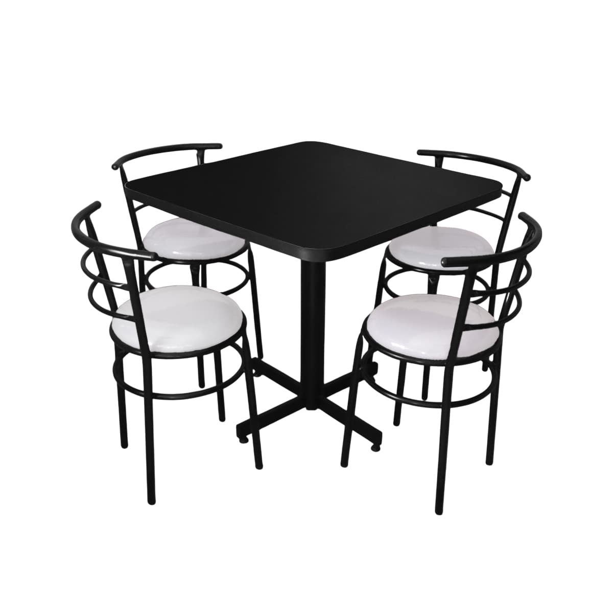 Conjunto Modelo Chabeli Negro Mate - estándar 4 sillas