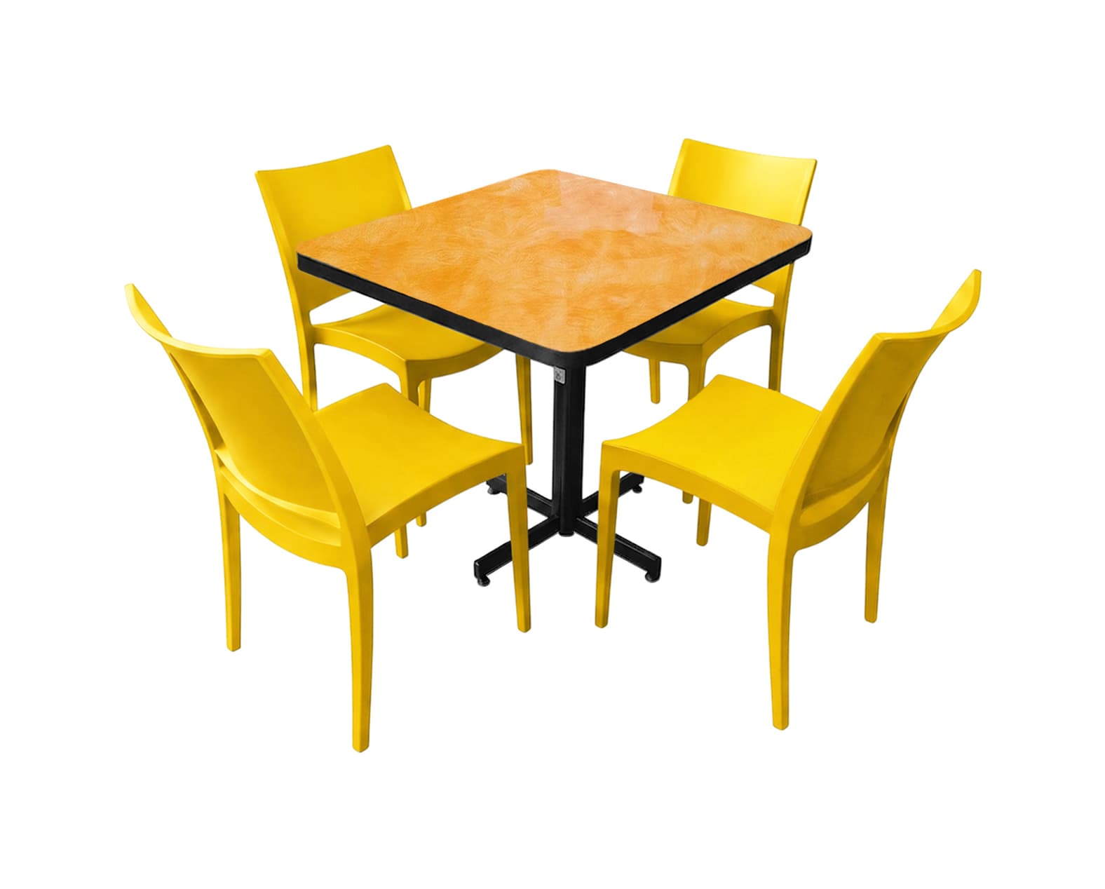 Conjunto Modelo Hit Amarillo Deslavado - estándar 4 sillas view 2