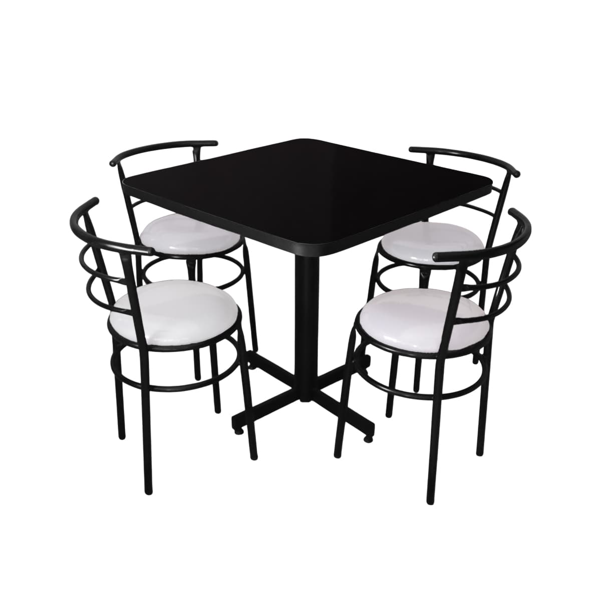 Conjunto Modelo Chabeli Negro Brillante - estándar 4 sillas