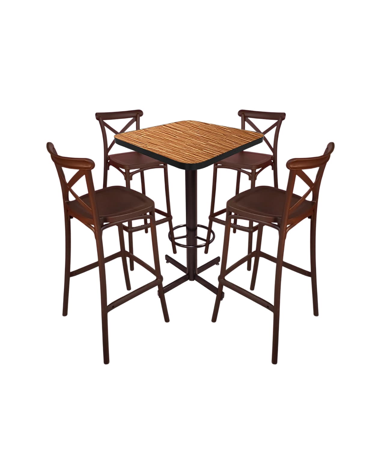 Conjunto Periquero Modelo Crossback Golden Banbú - 4 bancos view 2