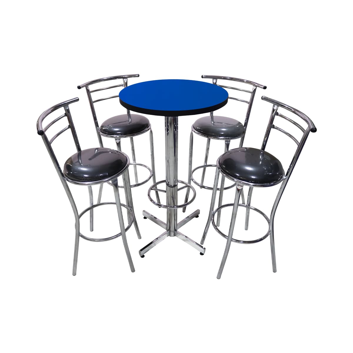 Conjunto Periquero Modelo Chabeli Azul Rey - 4 bancos view 2