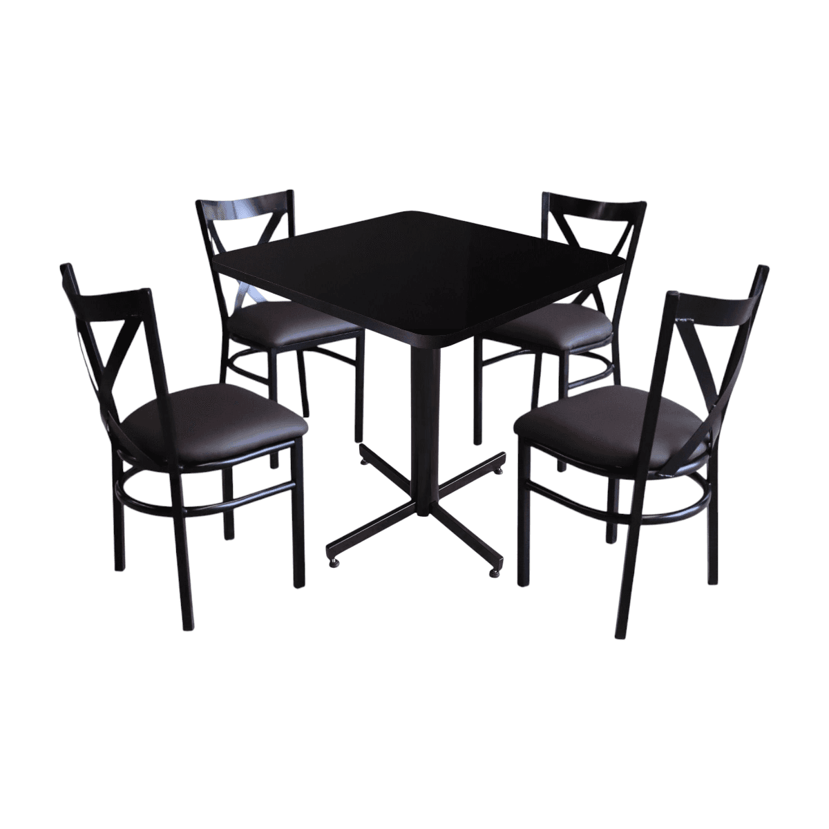 Conjunto Modelo Roma Negro Brillante - estándar 4 sillas view 14