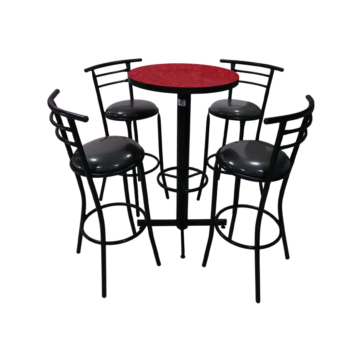 Conjunto Periquero Modelo Chabeli Rojo Traventino - 4 bancos view 2