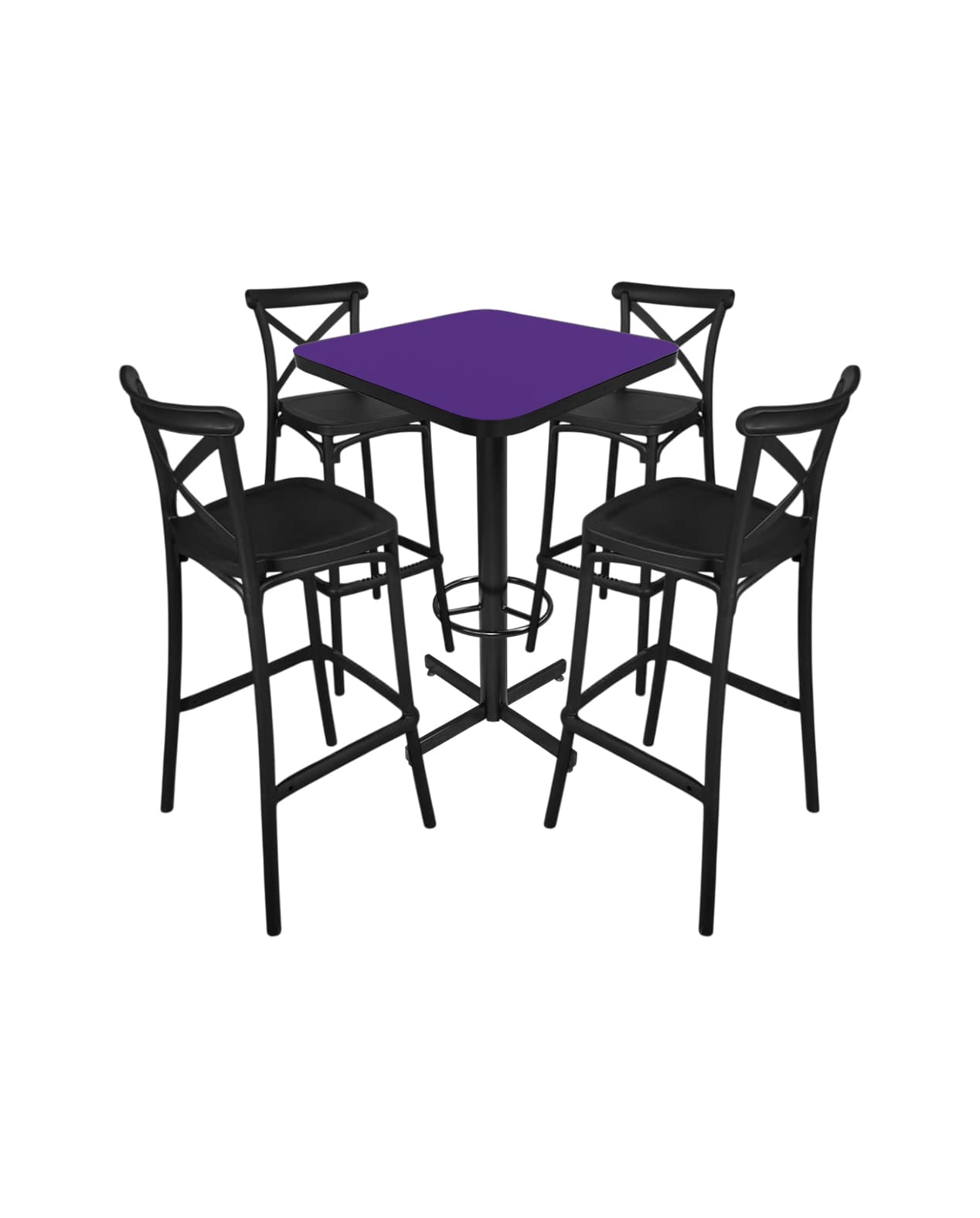 Conjunto Periquero Modelo Crossback Morado - 4 bancos