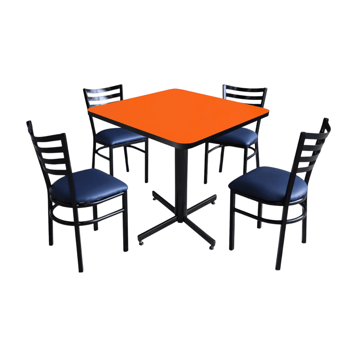 Conjunto Modelo Italia Naranja Liso - estándar 4 sillas