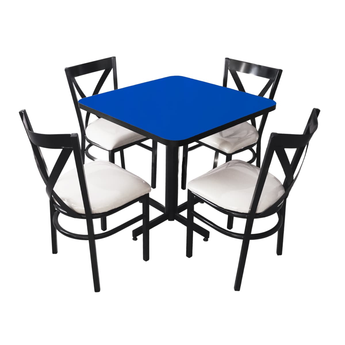 Conjunto Modelo Roma Azul Rey - estándar 4 sillas