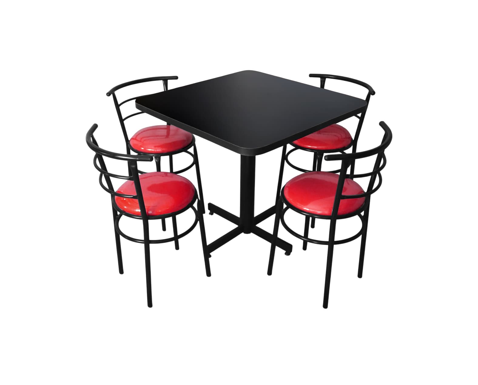 Conjunto Modelo Chabeli Negro Mate - estándar 4 sillas view 4