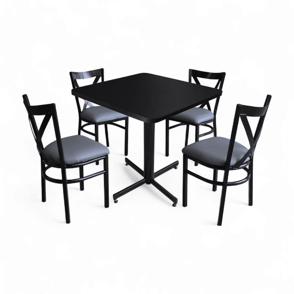 Conjunto Modelo Roma Negro Mate - estándar 4 sillas view 3