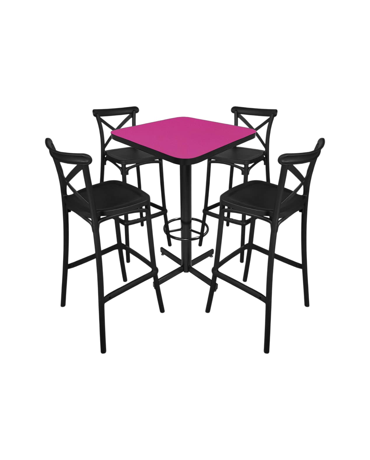 Conjunto Periquero Modelo Crossback Fiucsa - 4 bancos