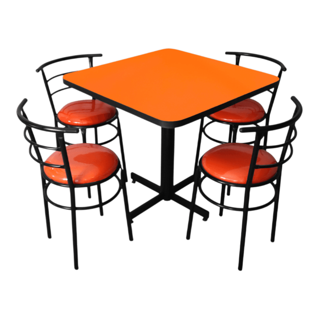 Conjunto Modelo Chabeli Naranja Liso - estándar 4 sillas view 2
