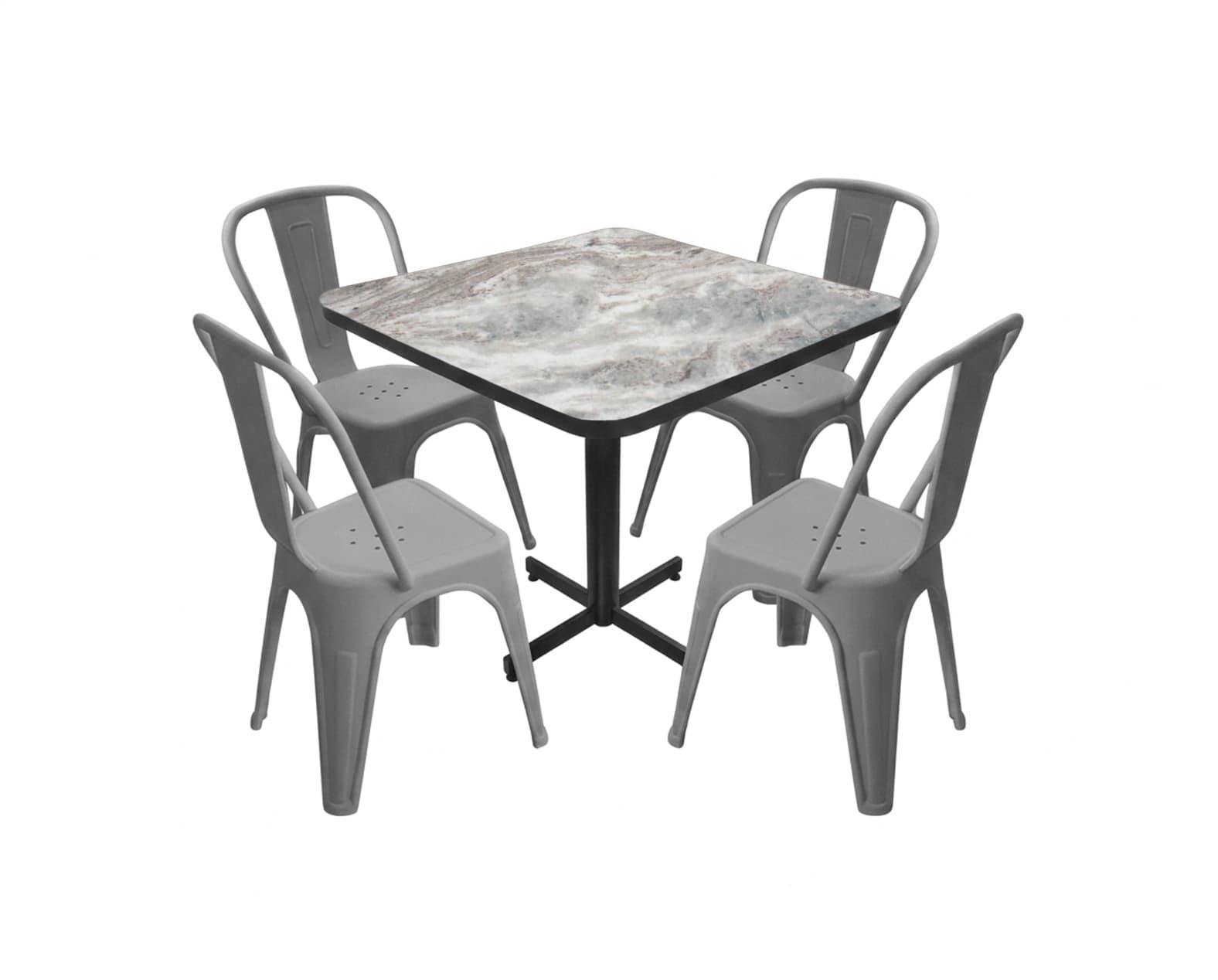 Conjunto Modelo Tolix Marmol Gris - estándar 4 sillas view 2