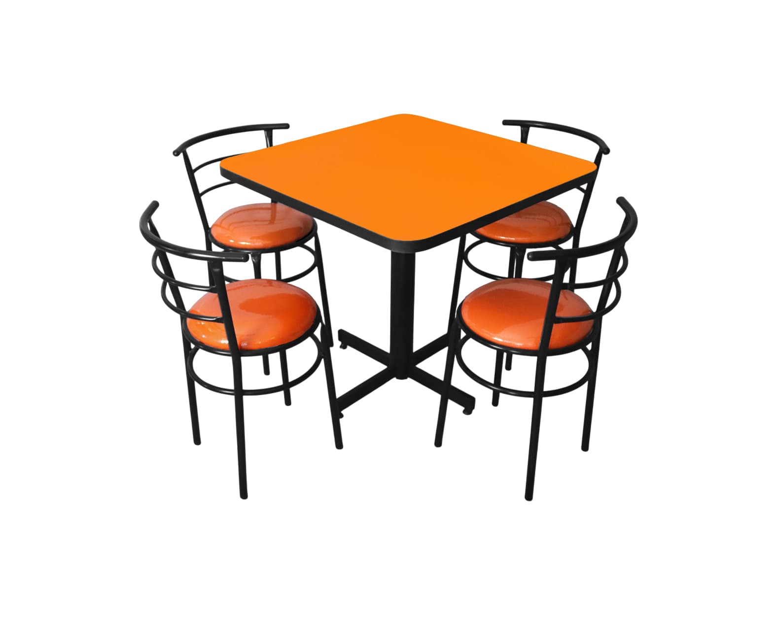 Conjunto Modelo Chabeli Naranja Liso - estándar 4 sillas view 6