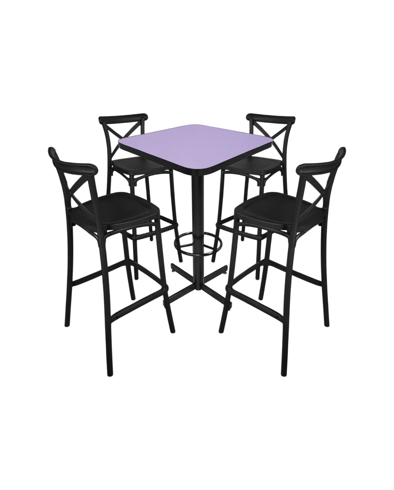 Conjunto Periquero Modelo Crossback Lila - 4 bancos