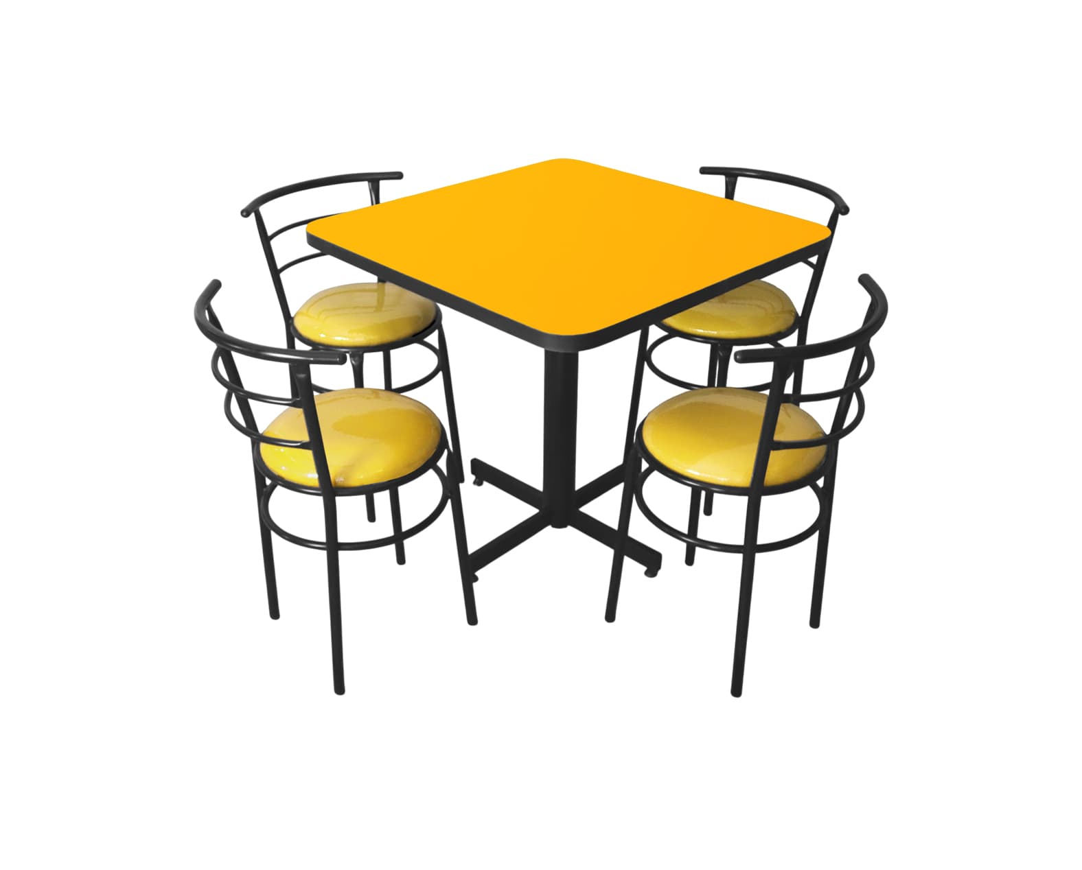 Conjunto Modelo Chabeli Amarillo Liso - estándar 4 sillas view 4