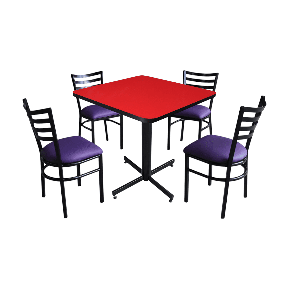 Conjunto Modelo Italia Rojo Liso Brillante - estándar 4 sillas view 4