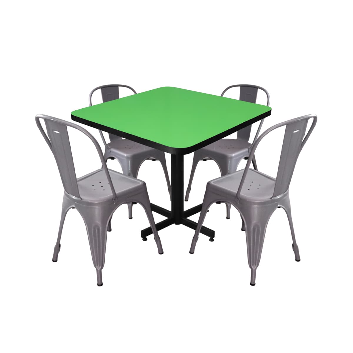 Conjunto Modelo Tolix Verde Limón - estándar 4 sillas view 2