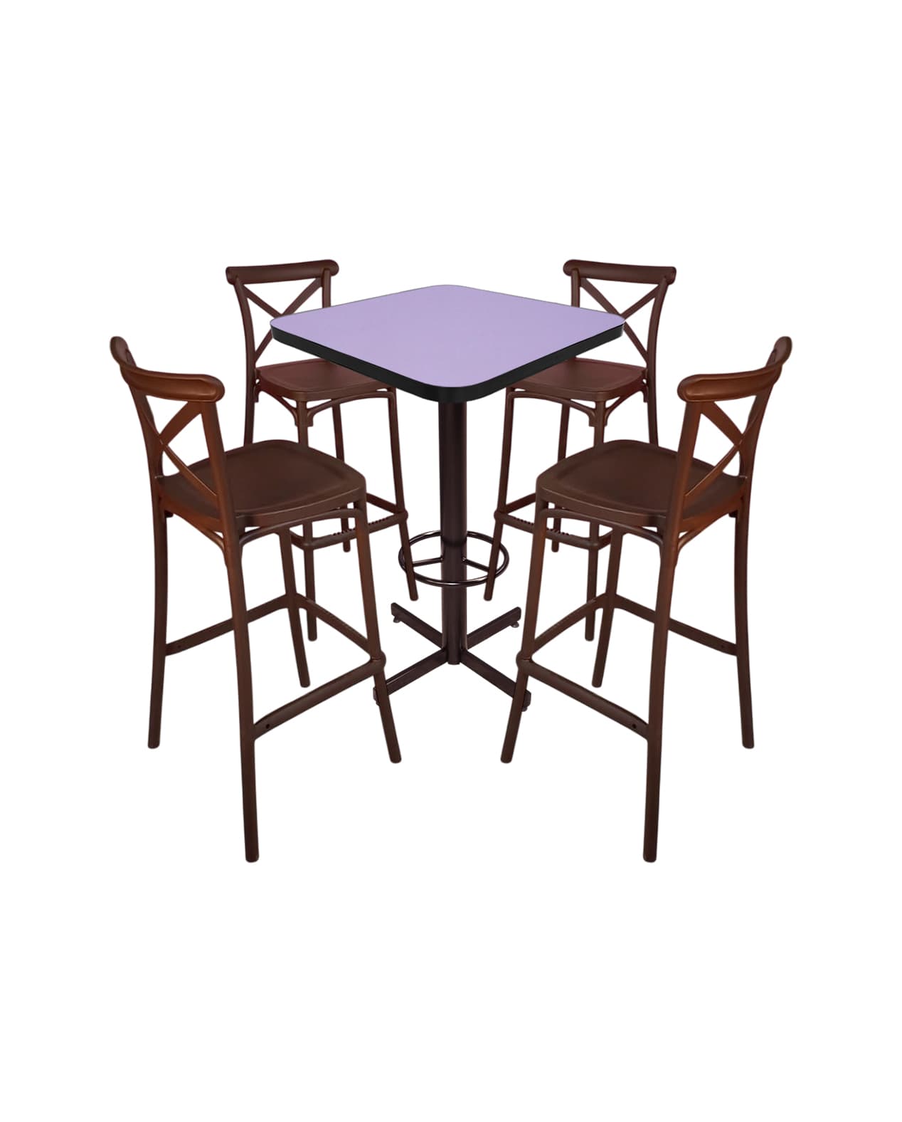 Conjunto Periquero Modelo Crossback Lila - 4 bancos view 2