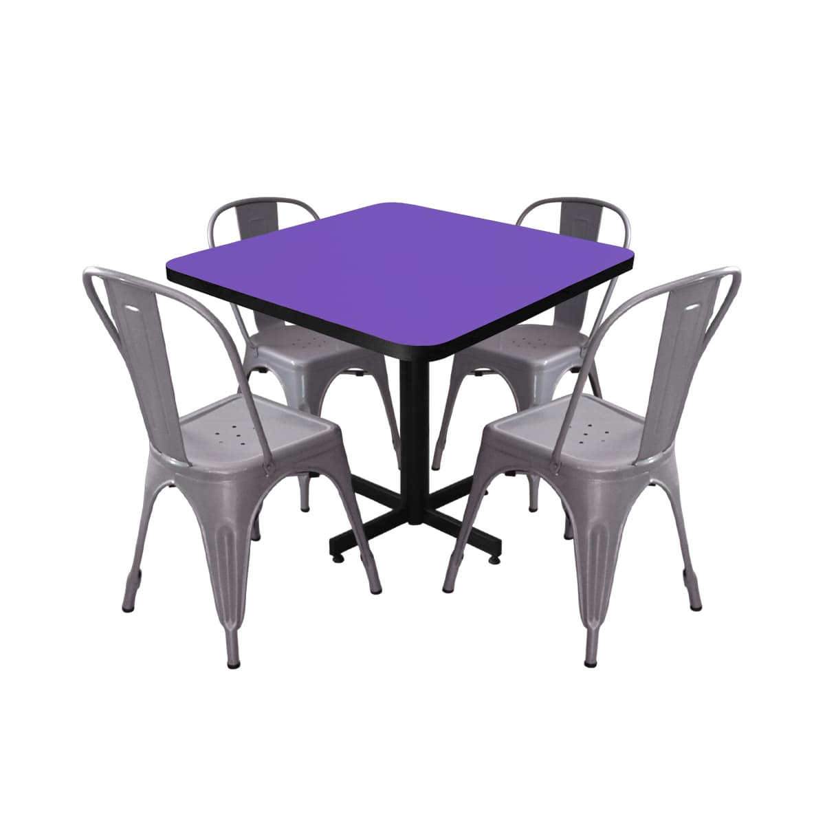 Conjunto Modelo Tolix Morado - estándar 4 sillas