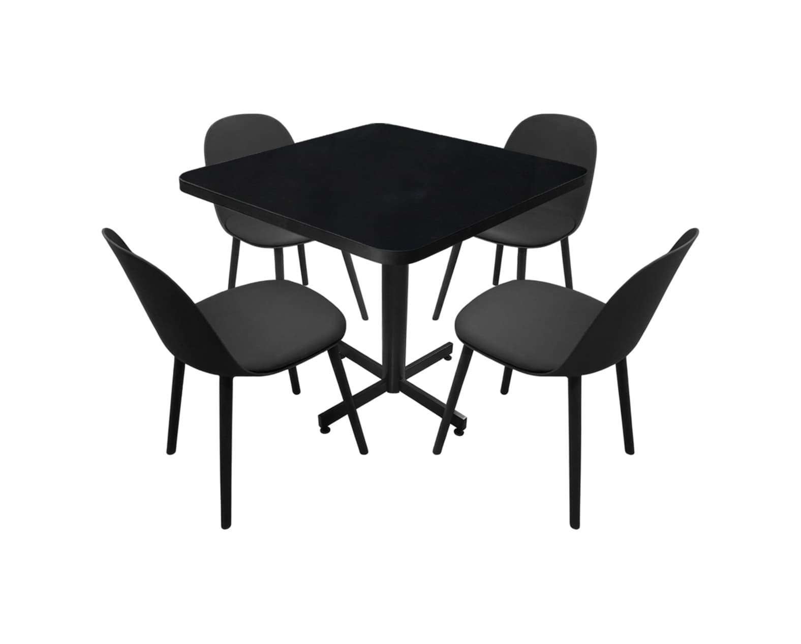 Conjunto Modelo Nova Negro Brillante - estándar 4 sillas