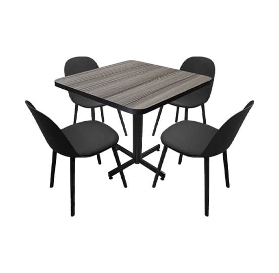 Conjunto Modelo Nova Gris Imperial - estándar 4 sillas