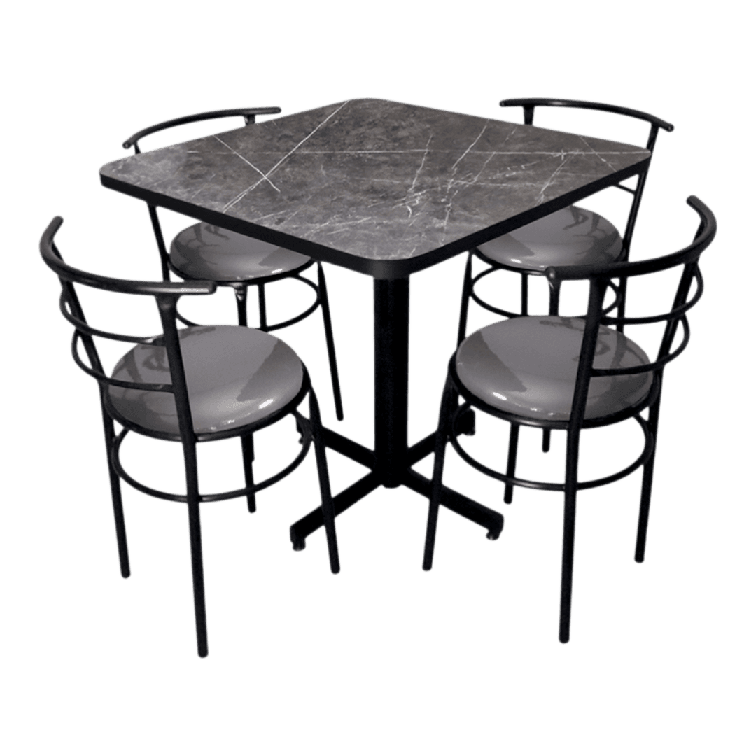 Conjunto Modelo Chabeli Gris Carrara - estándar 4 sillas view 2