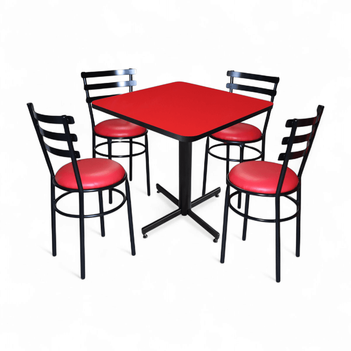 Conjunto Modelo Solera Rojo Liso Brillante - estándar 4 sillas view 4