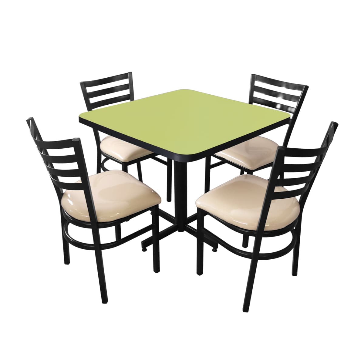 Conjunto Modelo Italia Verde Manzana - estándar 4 sillas