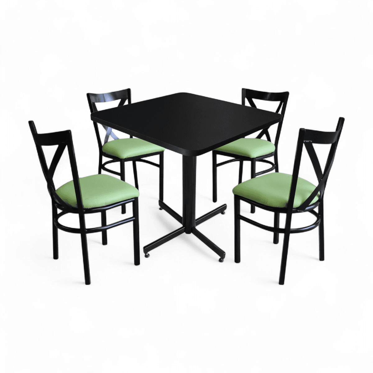 Conjunto Modelo Roma Negro Mate - estándar 4 sillas