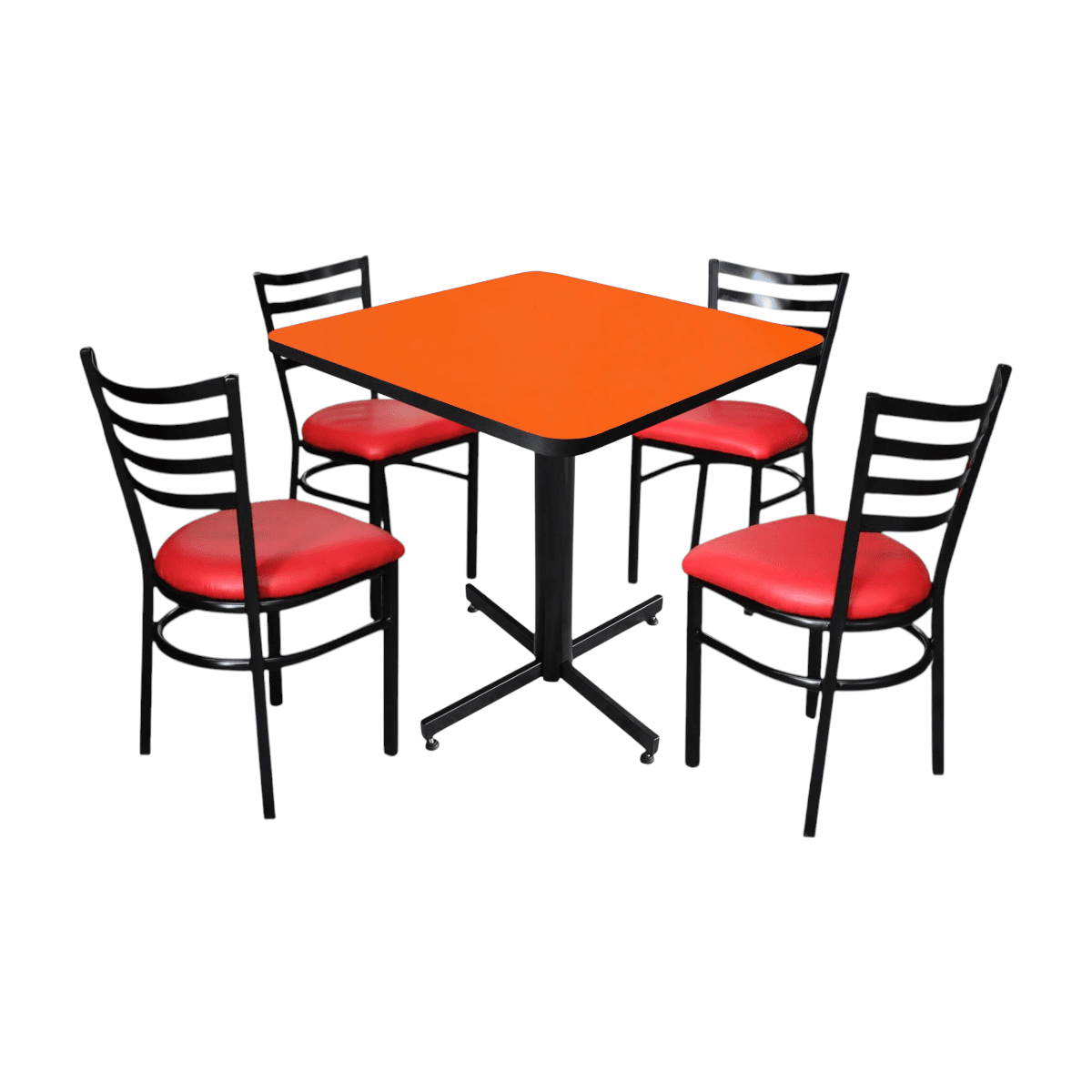 Conjunto Modelo Italia Naranja Liso - estándar 4 sillas view 4