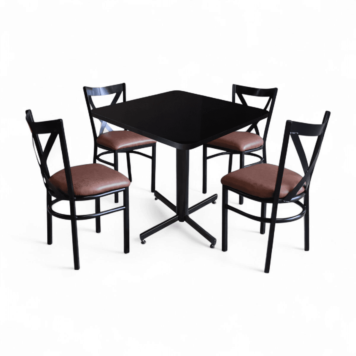 Conjunto Modelo Roma Negro Brillante - estándar 4 sillas view 8