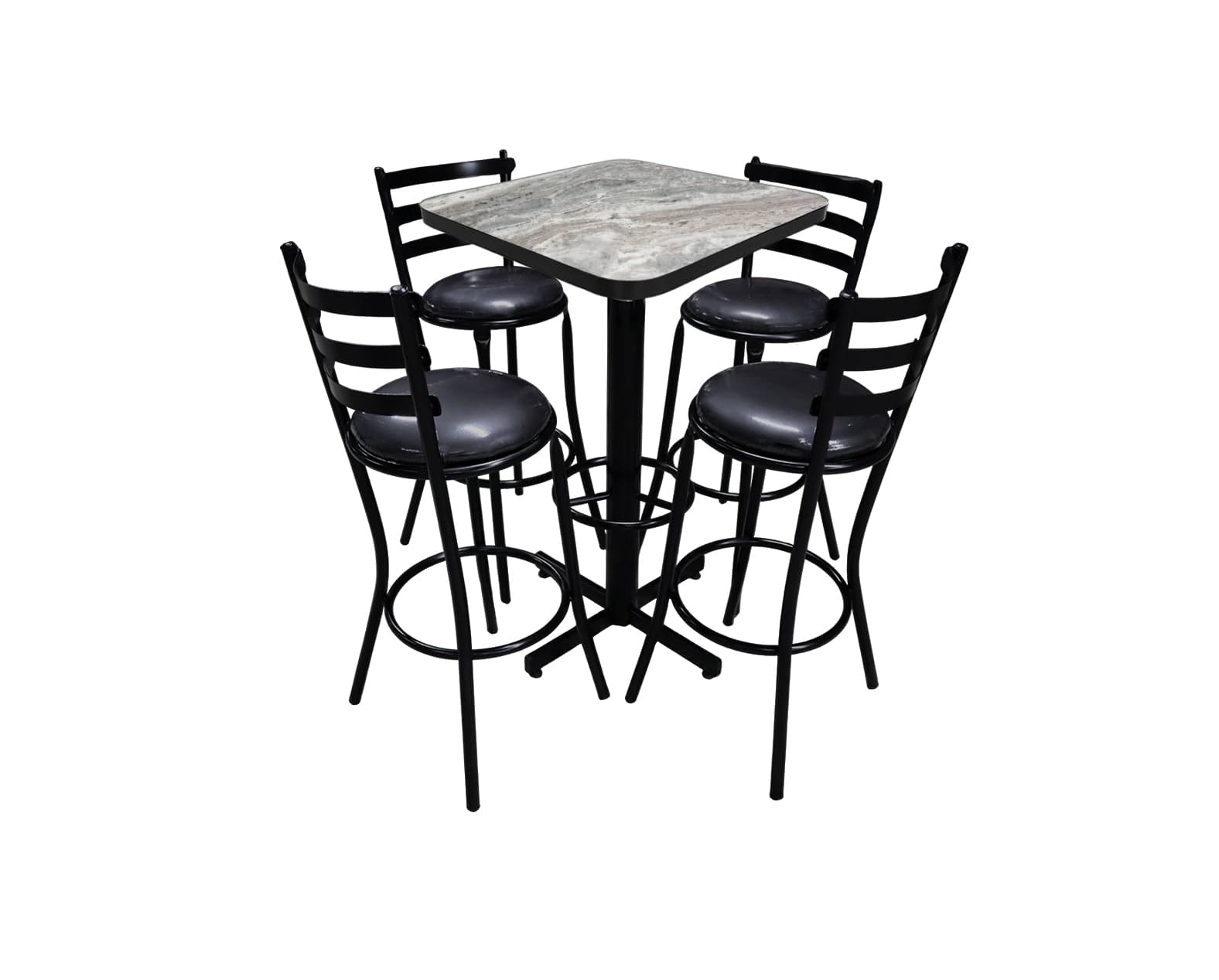 Conjunto Periquero Modelo Solera Marmol Gris - 4 bancos