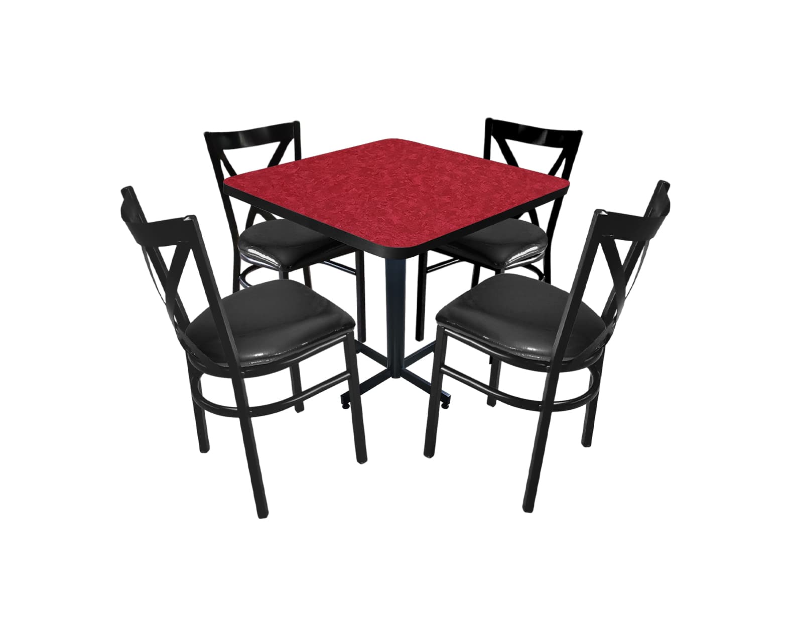 Conjunto Modelo Roma Rojo Traventino - estándar 4 sillas