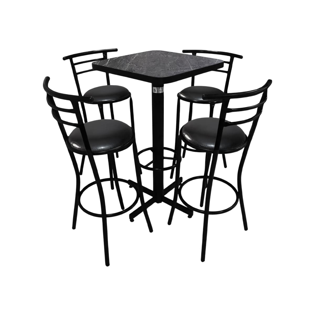 Conjunto Periquero Modelo Chabeli Gris Carrara - 4 bancos view 4