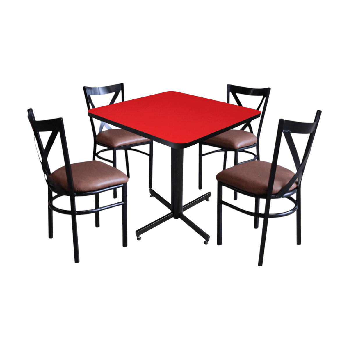 Conjunto Modelo Roma Rojo Liso Brillante - estándar 4 sillas view 14