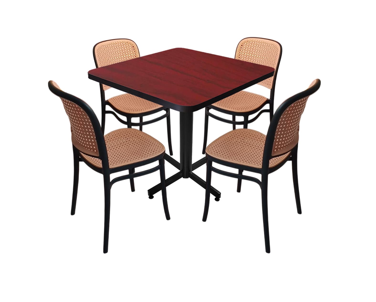 Conjunto Modelo Tulum Caoba - estándar 4 sillas