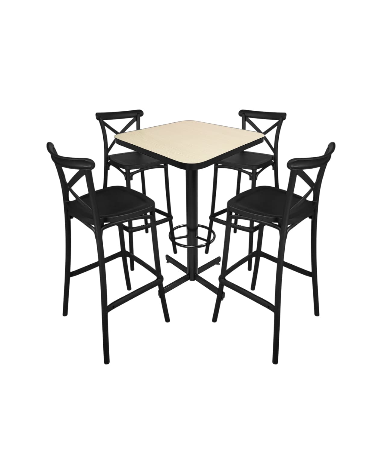Conjunto Periquero Modelo Crossback Malta Brillante - 4 bancos